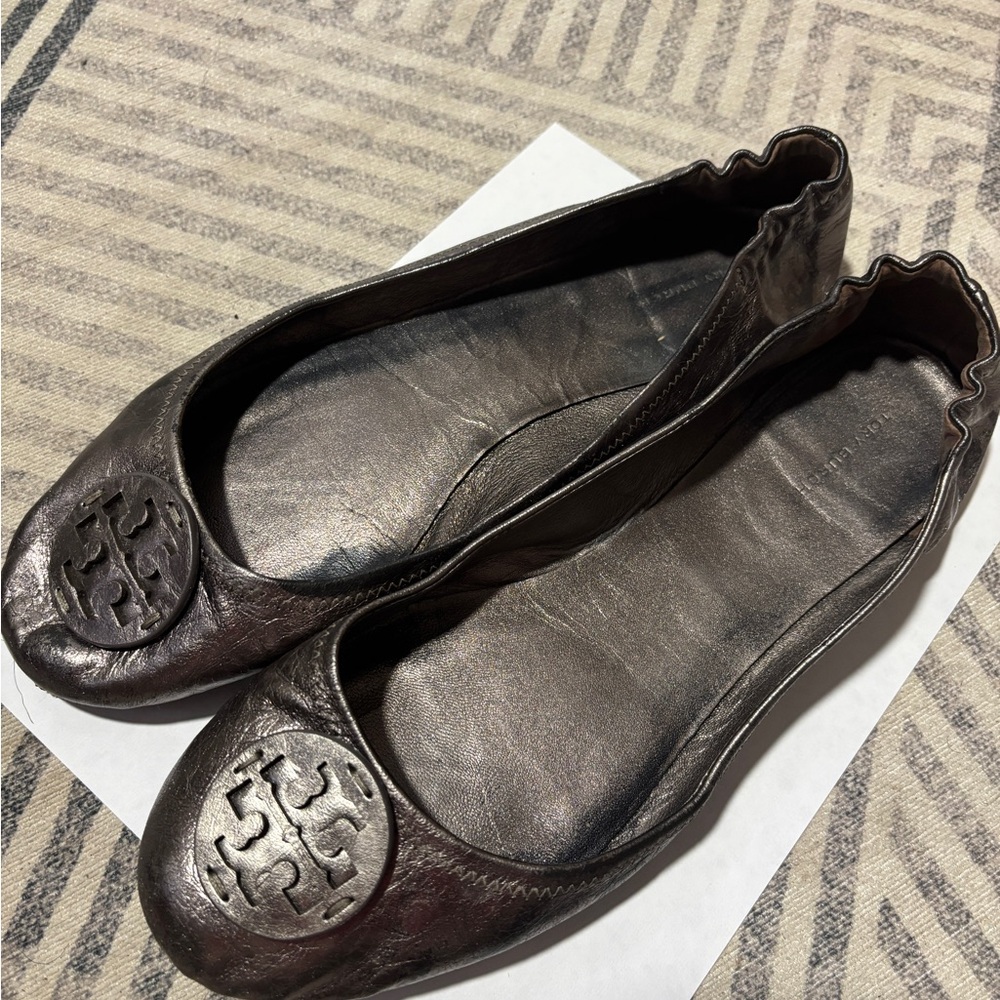 Tory Burch Bronze Minnie Flats